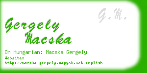 gergely macska business card